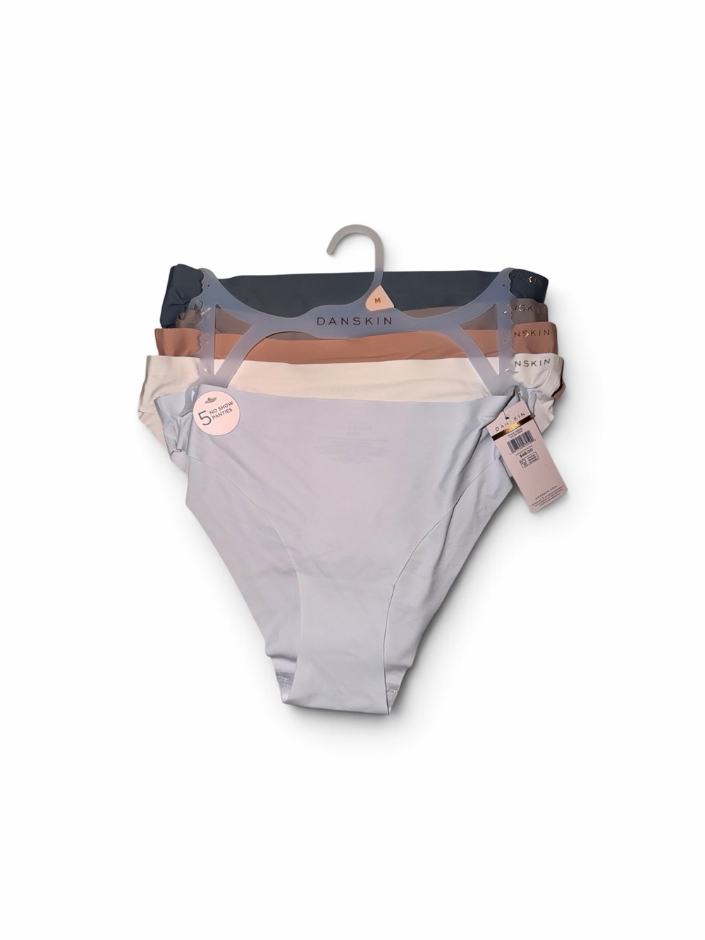 Danskin No-show Women's 5-Pack Seamless Bikini Briefs - Pastel Mix Medium